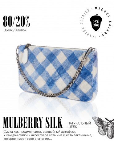 Клатч-конверт-косметичка из Шелка Женский CATTO NAVY!_Thiny/S